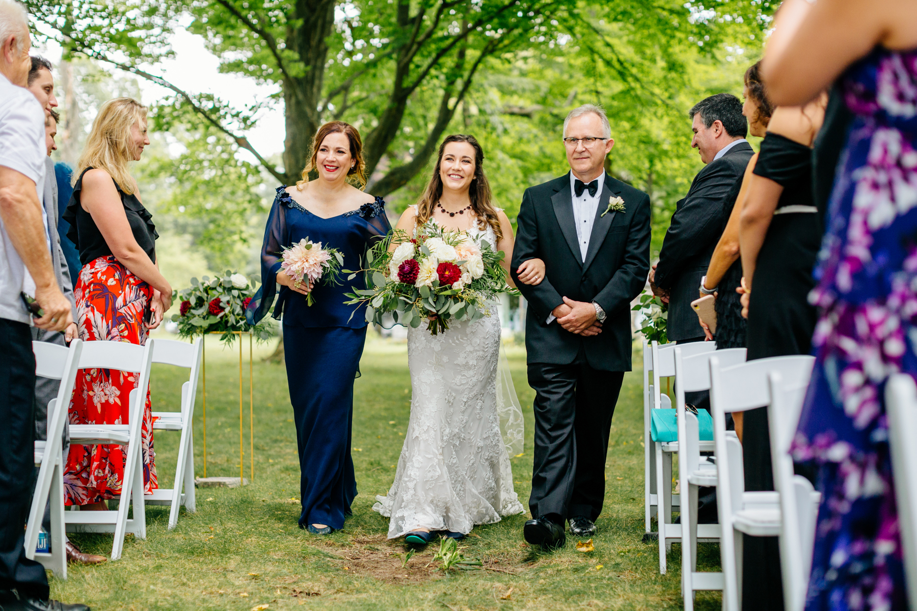 Backyard wedding ceremony in Holland Michigan