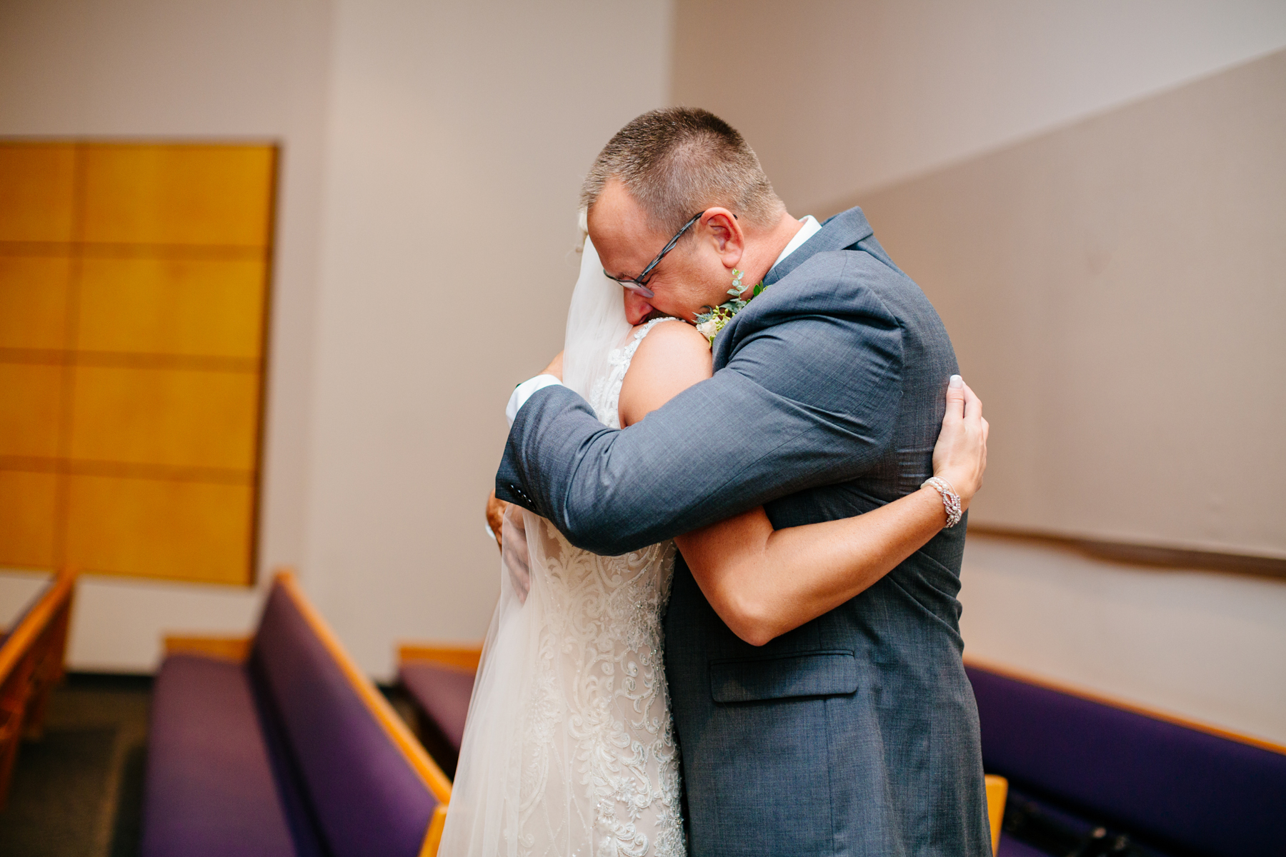 Bride and father at central wesleyan church