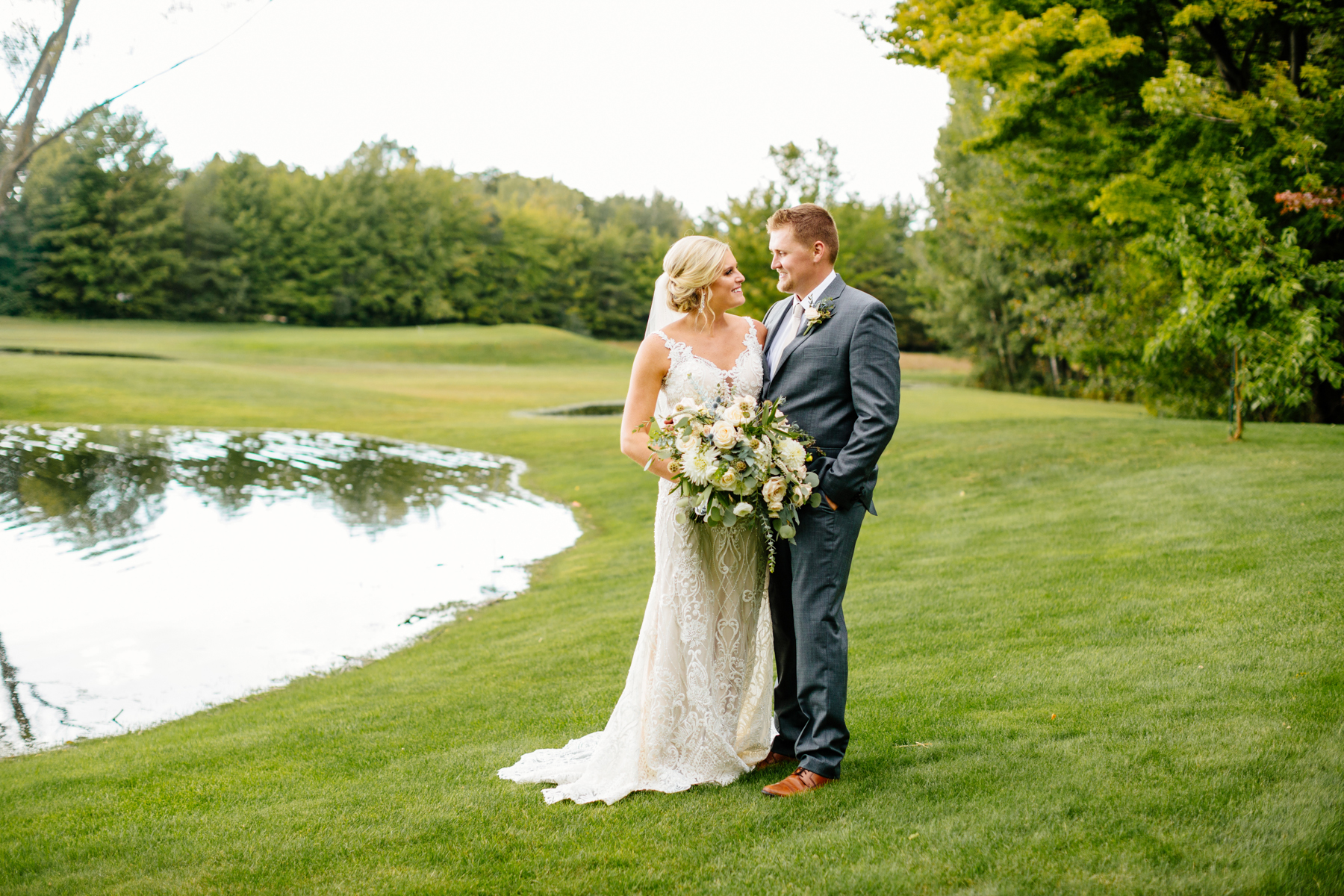 Bride and groom at Laketown Golf and Conference Center