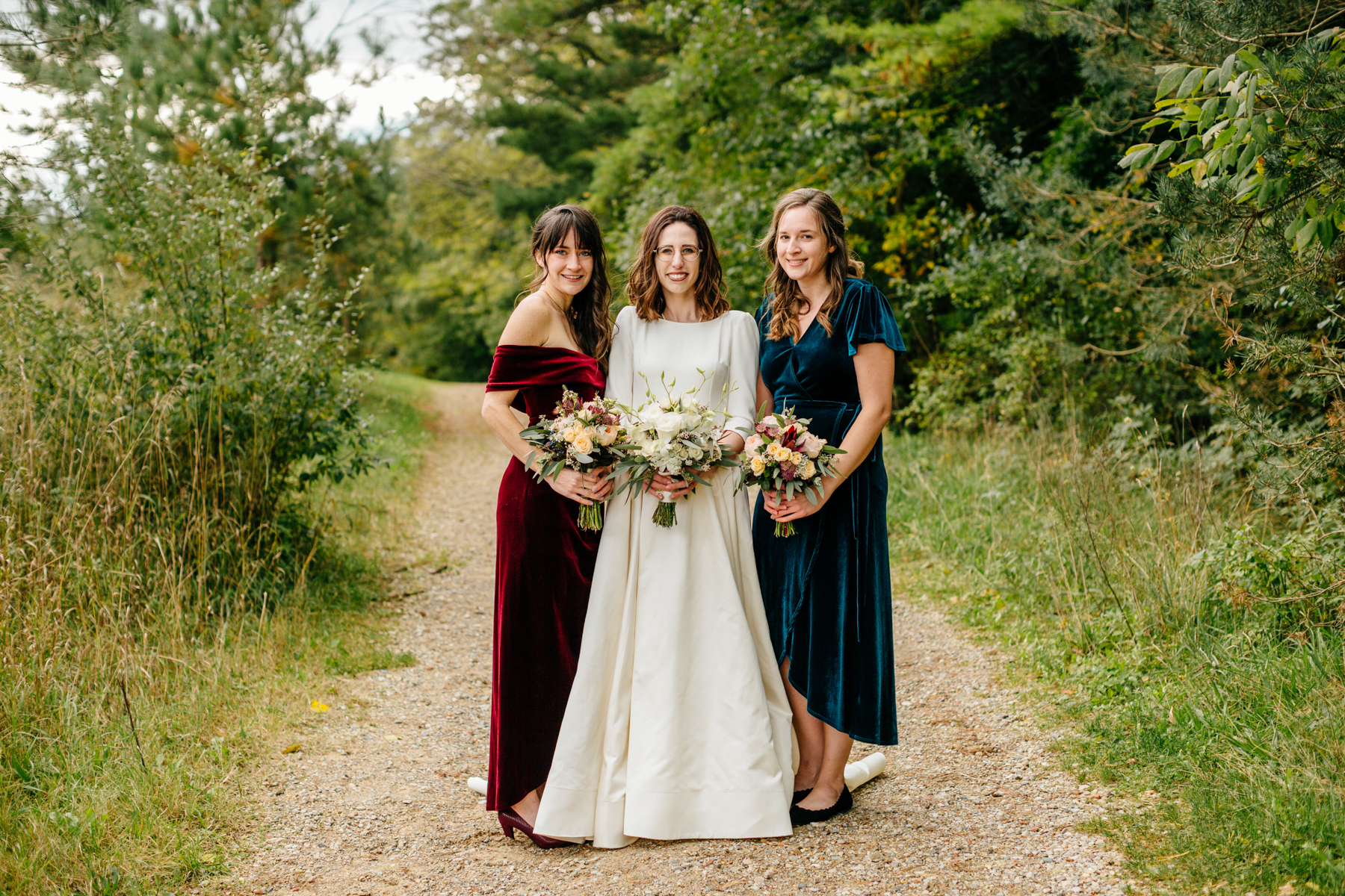 Bride with 2 bridesmaids